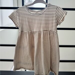 Striped Cream and Tan Quincy Mae Dress
